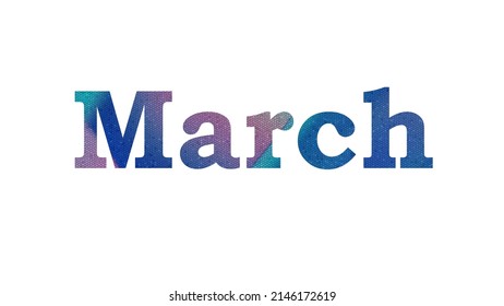 March Colorful Typography Text Banner Vector Stock Vector (Royalty Free ...