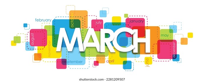 MARCH colorful vector typography banner