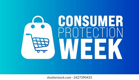 March is Consumer Protection Week background template. Holiday concept. use to background, banner, placard, card, and poster design template with text inscription and standard color. vector