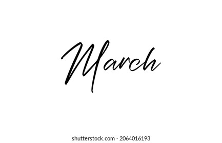 March In the creative lettering style