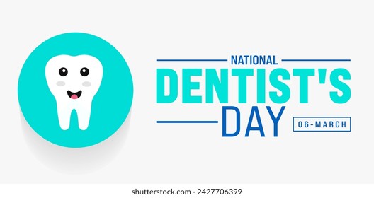 March is Dentist's Day background template. Holiday concept. use to background, banner, placard, card, and poster design template with text inscription and standard color. vector illustration.