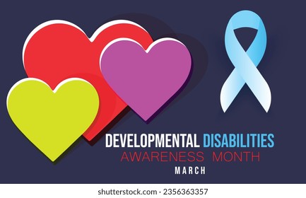 March is Developmental Disabilities awareness month. background, banner, card, poster, template. Vector illustration.