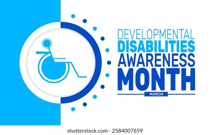 March is Developmental Disabilities Awareness Month. This holiday-themed design is perfect for backgrounds, banners, greeting cards, posters with text inscription, Classic social media posts. vector