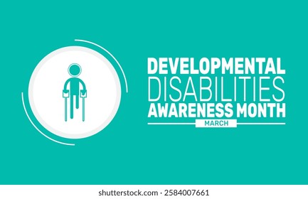 March is Developmental Disabilities Awareness Month. This holiday-themed design is perfect for backgrounds, banners, greeting cards, posters with text inscription, Classic social media posts. vector