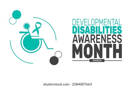 March is Developmental Disabilities Awareness Month. This holiday-themed design is perfect for backgrounds, banners, greeting cards, posters with text inscription, Classic social media posts. vector