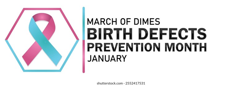 March of Dimes Birth Defects Prevention Monat Januar Vektorgrafik. Geeignet für Grußkarte, Poster und Banner