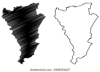 March District (Switzerland, Swiss Confederation, Canton of Schwyz) map vector illustration, scribble sketch Bezirk March map