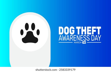 March is Dog Theft Awareness Day. This holiday-themed design is perfect for backgrounds template, banners, greeting cards, posters with text inscription, and social media posts. Vector illustration.