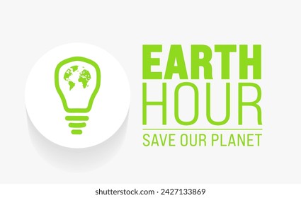 march is Earth hour background. turn off your lights for our planet banner. Earth hour illustration with planet and turn off button. Turn off the lights. Web banner.