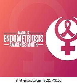 March is Endometriosis Awareness Month. Holiday concept. Template for background, banner, card, poster with text inscription. Vector EPS10 illustration