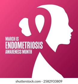 March is Endometriosis Awareness Month. Template for background, banner, card, poster with text. Vector EPS10 illustration