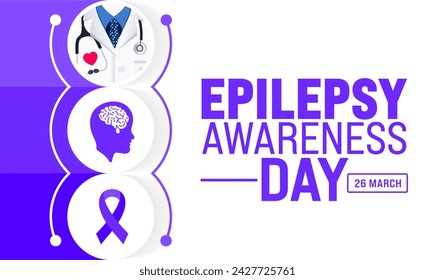 March is Epilepsy Awareness day or Purple Day background template. Holiday concept. use to background, banner, placard, card, and poster design template with text inscription and standard color.