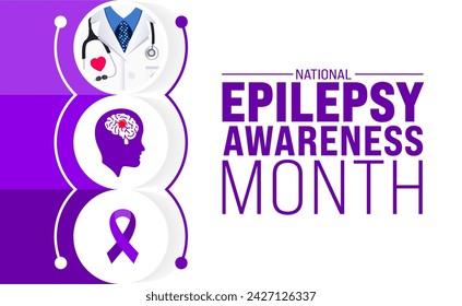 March is Epilepsy Awareness Month background template. Holiday concept. use to background, banner, placard, card, and poster design template with text inscription and standard color. vector