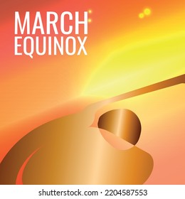 March Equinox. Design Suitable For Greeting Card Poster And Banner