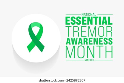 March is Essential Tremor Awareness Month background template. Holiday concept. use to background, banner, placard, card, and poster design template with text inscription and standard color. vector 