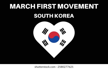 March first movement day of south korea. Vector illustration.
