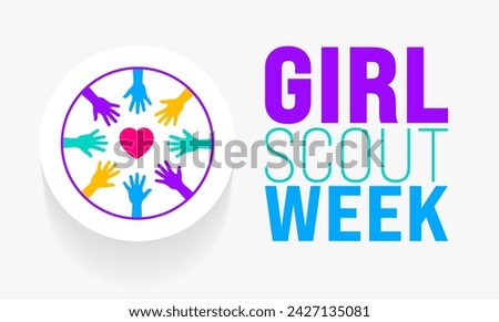 March is Girl Scout Week background template. Holiday concept. use to background, banner, placard, card, and poster design template with text inscription and standard color. vector illustration.