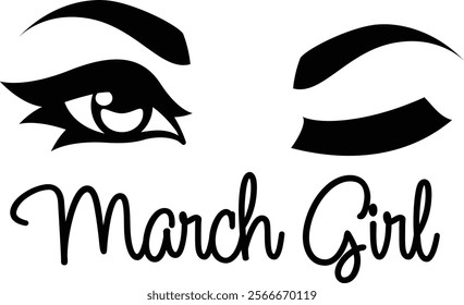 March Girl Winking with one eye shut