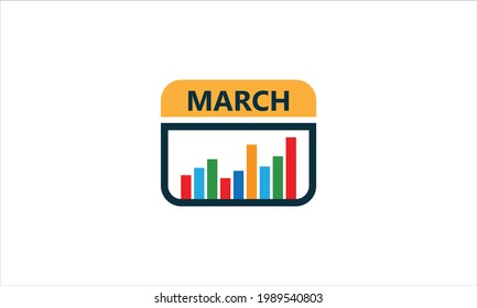 March Graph Calendar Logo Icon Design vector template illustration