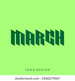 MARCH in green logotype design concept for business logo