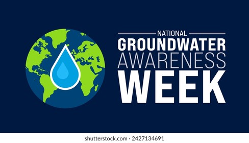 March is Groundwater Awareness Week background template. Holiday concept. use to background, banner, placard, card, and poster design template with text inscription and standard color. vector