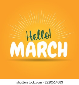 March - Hand drawn lettering month name. Hand written month March for calendar, monthly logo, bullet journal or monthly organizer.