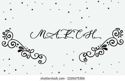 March Hand drawn lettering vector design