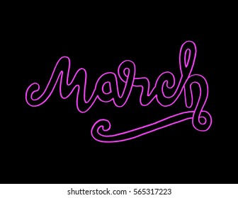 March. Hand Lettered Quote. Modern Calligraphy