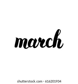 March Handwritten Calligraphy Vector Illustration Ink Stock Vector ...