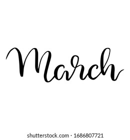 March Handwritten Text Modern Calligraphy Vector Stock Vector (Royalty ...