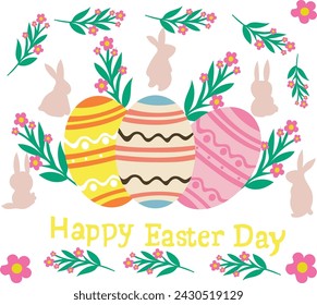 March is happy easter day  vector illustration

