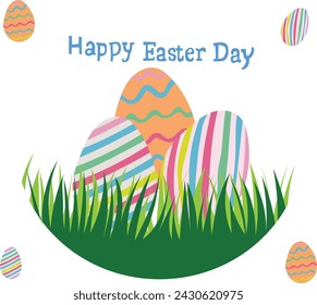 March is happy easter day  vector illustration

