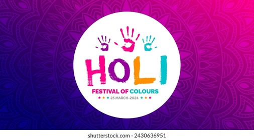 march is Happy Holi indian festival background with gulal powder color. Happy Holi background design. illustration.