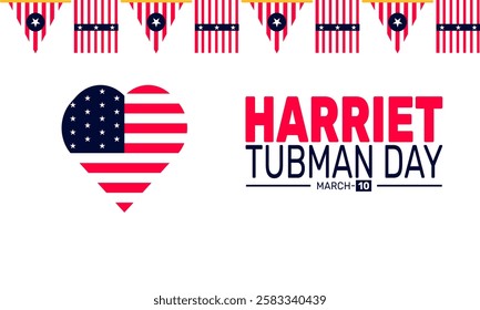 March is Harriet Tubman Day. This holiday-themed design is perfect for backgrounds Template, banners, greeting cards, posters with text inscription, and social media posts. Vector illustration.