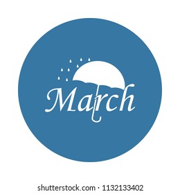 March icon. Element of name of month icons for mobile concept and web apps. Badge style March icon can be used for web and mobile apps
