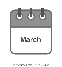March icon vector. Daily, monthly, yearly calendar icon