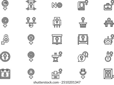 March icons collection is a vector illustration with editable stroke.