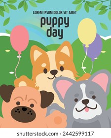 March International Puppy Day Illustration 