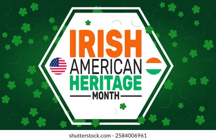 March is Irish-American Heritage Month. This holiday-themed design is perfect for backgrounds, banners, greeting cards, posters with text inscription, Classic social media posts. vector illustration