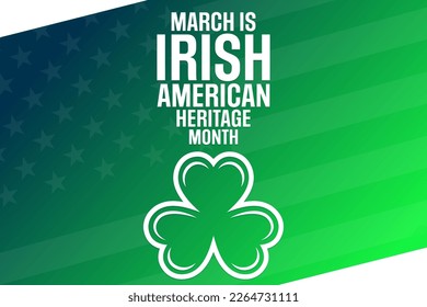 March is Irish-American Heritage Month. Vector illustration. Holiday poster