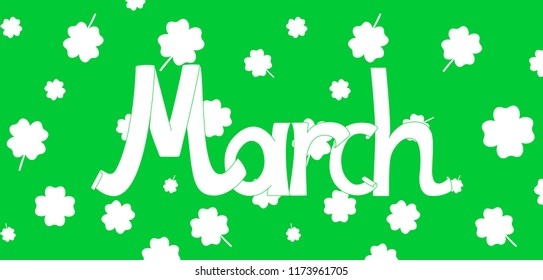March lettering on a background