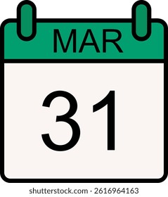 March Line Filled Vector Icon Design