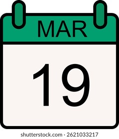 March Line Filled Vector Icon Design
