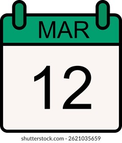 March Line Filled Vector Icon Design