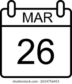 March Line Vector Icon Design