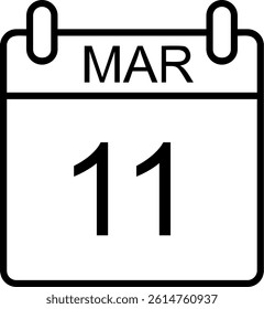 March Line Vector Icon Design