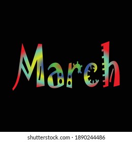 Material vectorial de diseño del logotipo de marzo