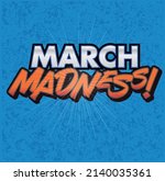 March Madness Basketball NCAA Graphic Event Headline in Orange