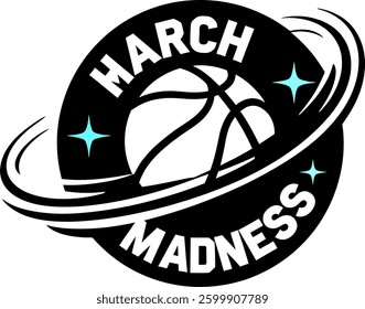 March Madness Basketball sign symbol logo with transparent