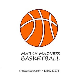 March Madness basketball sport design. Basketball tournament logo, emblem, designs with basketball ball. Vector illustration.